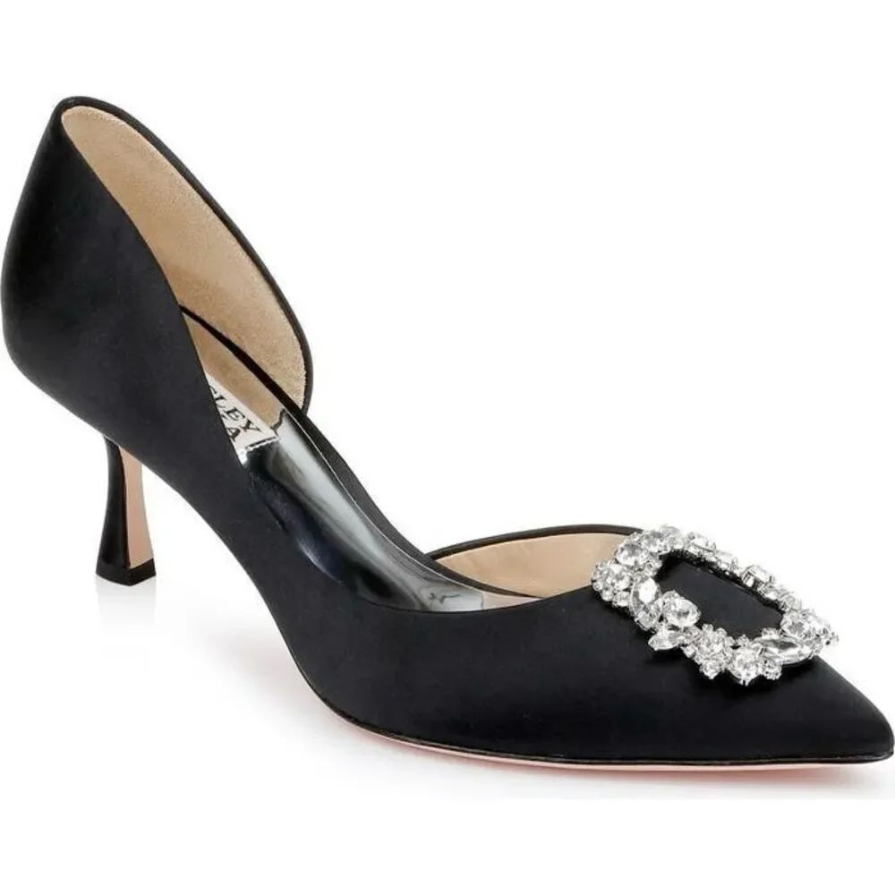 New Badgley Mischka Fabia Embellished Pointed Toe Pump Size 7 - Picture 2 of 8